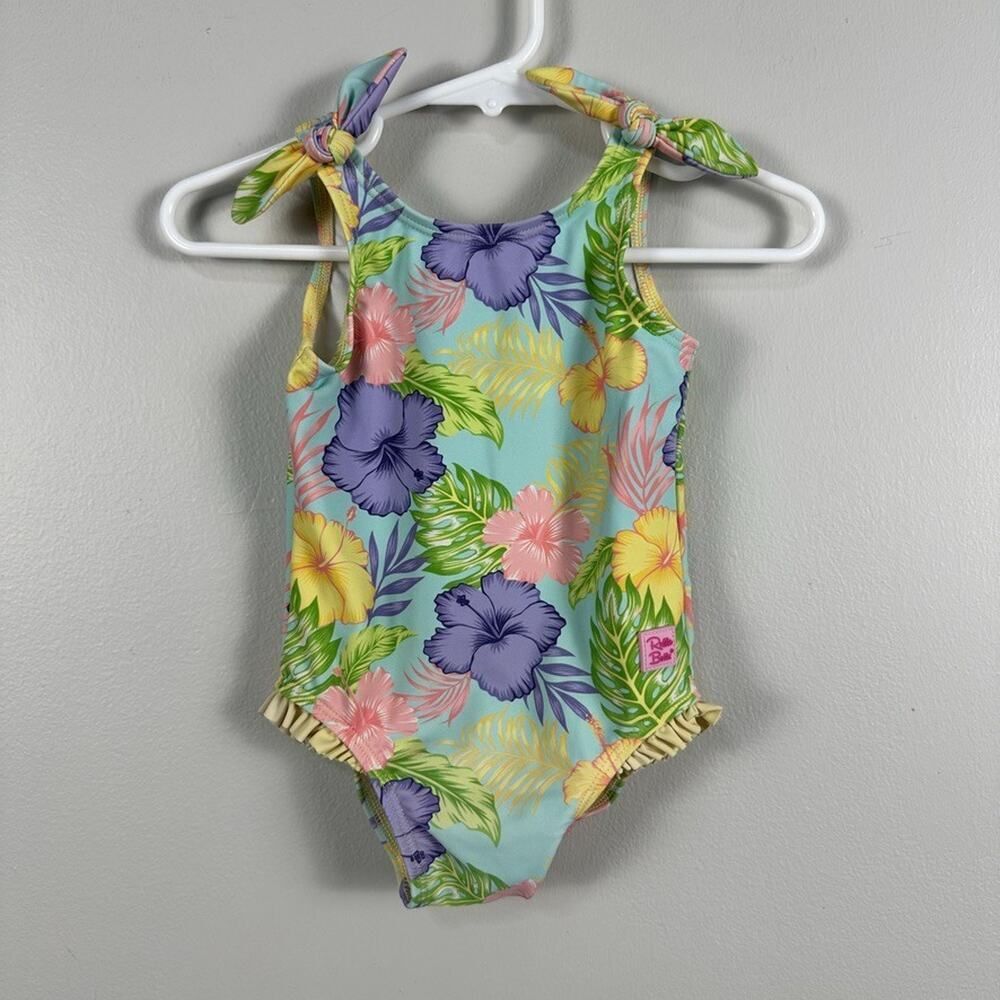Rufflebutts One Piece Swimsuit Baby Girl Size 6-12 Months Floral Tropical Beach